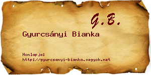 Gyurcsányi Bianka névjegykártya
